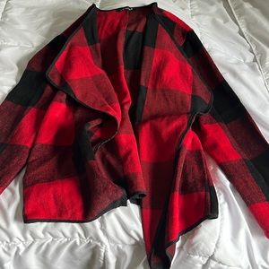 Black/red checkered blazer